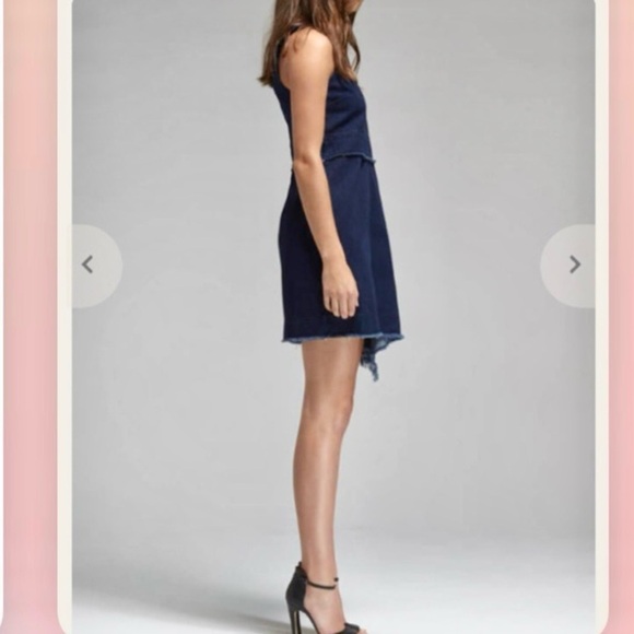 N/Nicholas Denim Side Flare Dress Sleeveless Asymmetrical Mini Size 2 (XS-S) - Picture 5 of 14